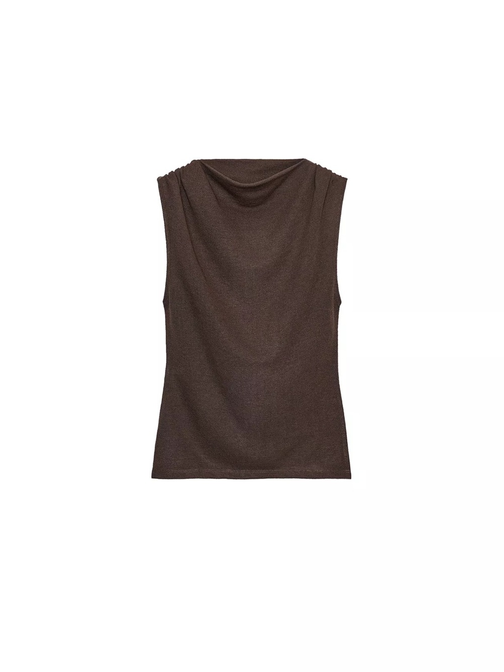 Zara Chocolate Cut Out Knit Top. NWT